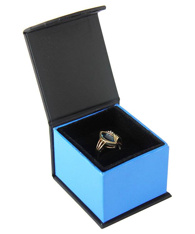 DBX4050 = Deluxe Magnetic Blue/Black Ring Box 1-7/8'' x 2-1/4'' x 1-1/2'' (Each)