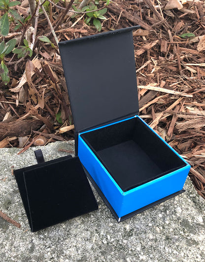 DBX4054 = Deluxe Magnetic Blue/Black Earring/Pendant Box (Each)