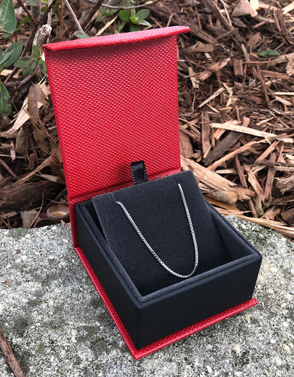 DBX4154 = Deluxe Magnetic Red/Black Earring/Pendant Box (Each)