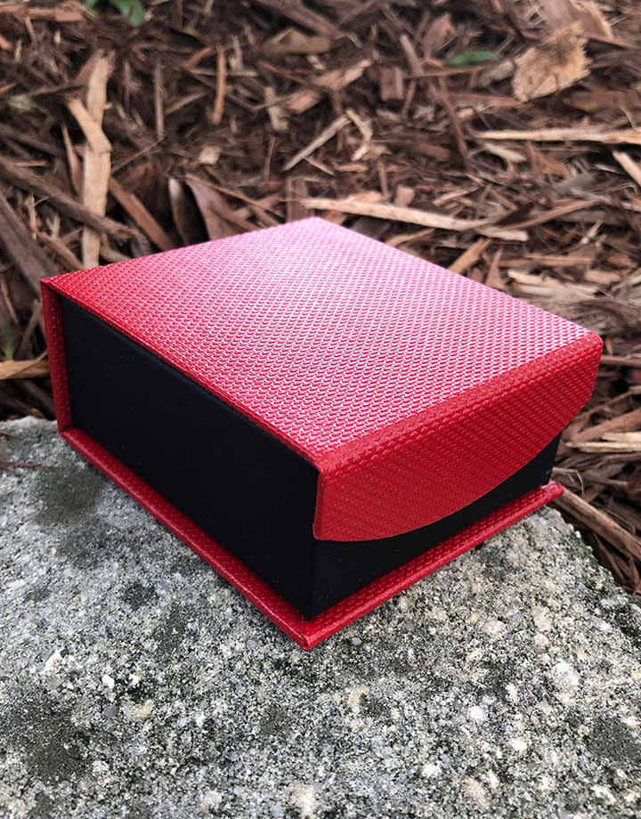 DBX4154 = Deluxe Magnetic Red/Black Earring/Pendant Box (Each)