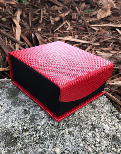 DBX4154 = Deluxe Magnetic Red/Black Earring/Pendant Box (Each)
