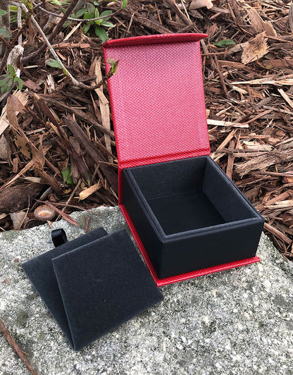 DBX4154 = Deluxe Magnetic Red/Black Earring/Pendant Box (Each)