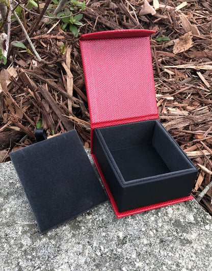 DBX4154 = Deluxe Magnetic Red/Black Earring/Pendant Box (Each)