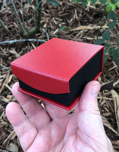 DBX4154 = Deluxe Magnetic Red/Black Earring/Pendant Box (Each)