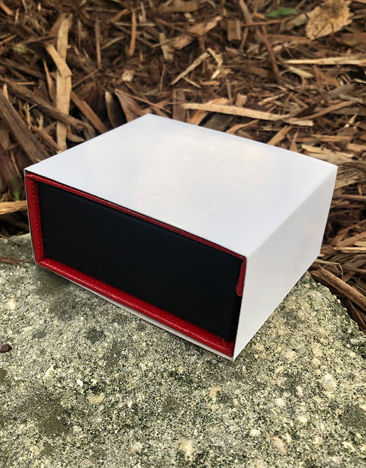 DBX4154 = Deluxe Magnetic Red/Black Earring/Pendant Box (Each)