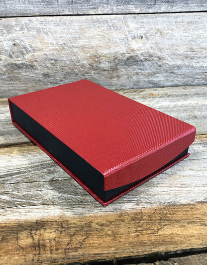 DBX4155 = Deluxe Magnetic Red/Black Necklace Box 4-3/4'' x 7-1/4'' x 1-1/8''