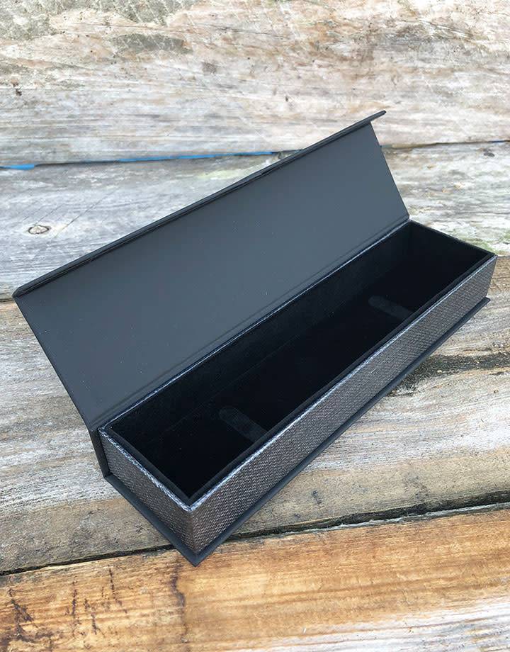 DBX4253 = Deluxe Magnetic Black/Silver Bracelet/Watch Box 8-3/4'' x 2-1/4'' x 1'' (Each)