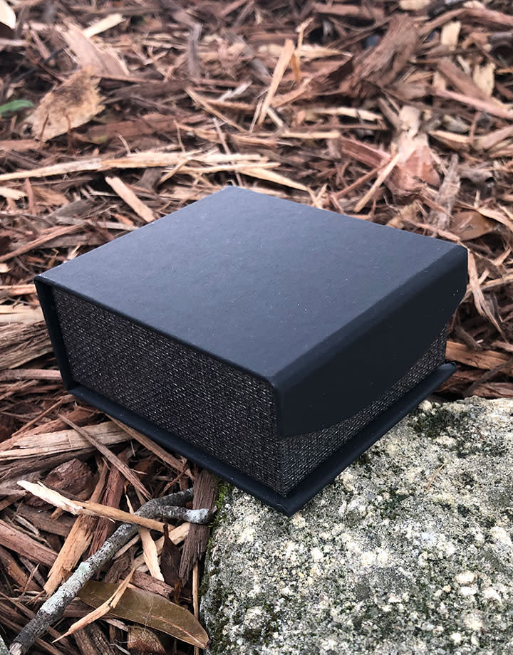 DBX4254 = Deluxe Magnetic Black/Silver Earring/Pendant Box (Each)