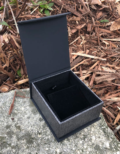 DBX4254 = Deluxe Magnetic Black/Silver Earring/Pendant Box (Each)