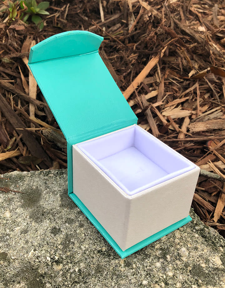 DBX4350 = Deluxe Magnetic Teal/White Ring Box 1-7/8" x 2-1/4" (Each)