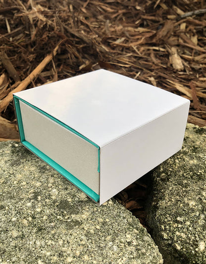 DBX4351 = Deluxe Magnetic Teal/White Combination Box 3-3/8" x 3-3/8" (Each)