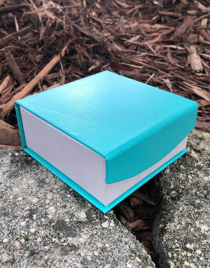 DBX4351 = Deluxe Magnetic Teal/White Combination Box 3-3/8" x 3-3/8" (Each)