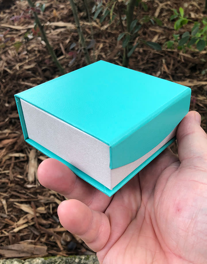 DBX4351 = Deluxe Magnetic Teal/White Combination Box 3-3/8" x 3-3/8" (Each)