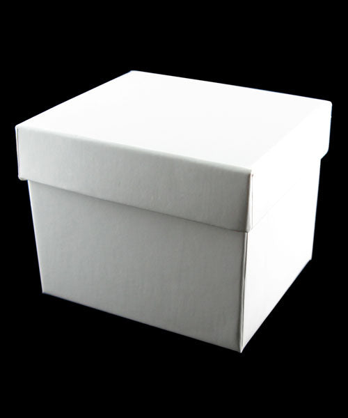 DBX5841W = White Leatherette Round Corner Earring Box (EACH)