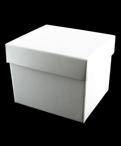 DBX5841W = White Leatherette Round Corner Earring Box (EACH)