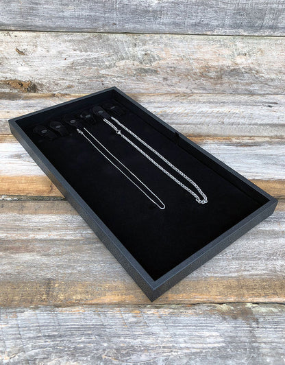 DCH1293S = Value Velvet Tray Insert Chain Pad with 6 Snaps and Stand