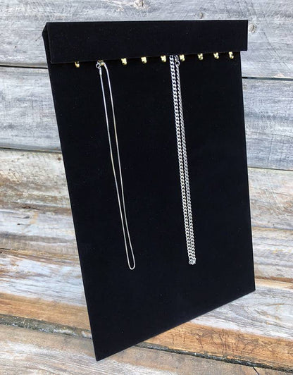 DCH1652 = Value Velvet Necklace Easel Board with 18 Hooks 14"H