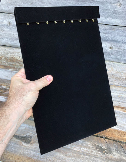 DCH1652 = Value Velvet Necklace Easel Board with 18 Hooks 14"H