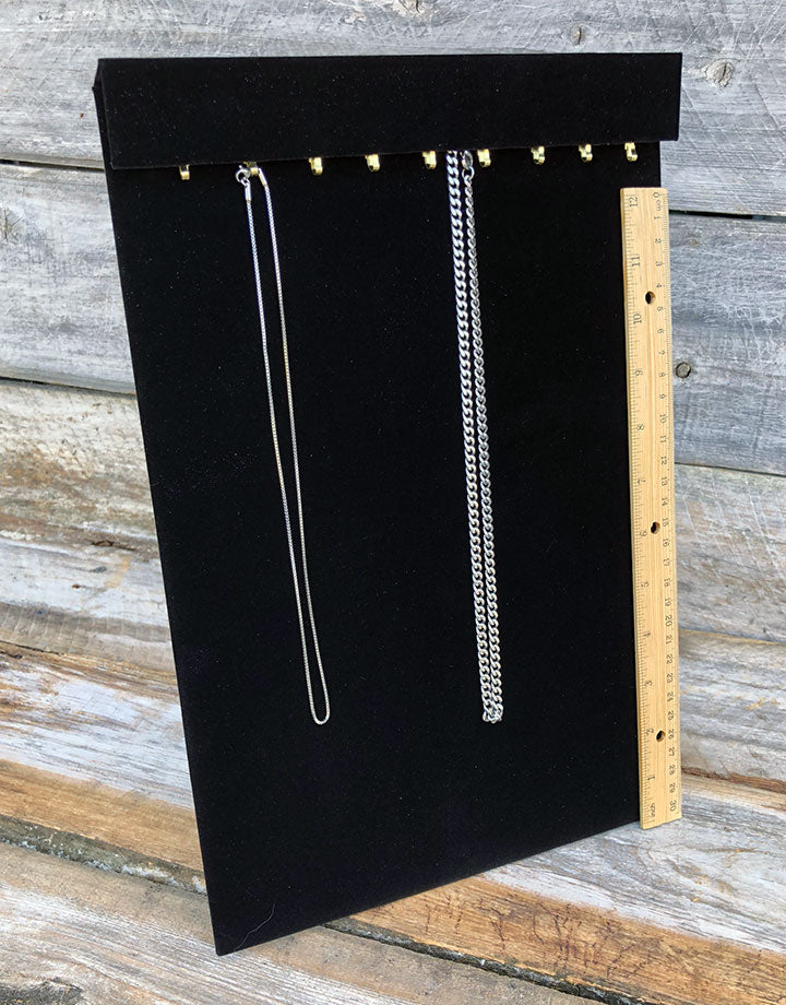 DCH1652 = Value Velvet Necklace Easel Board with 18 Hooks 14"H