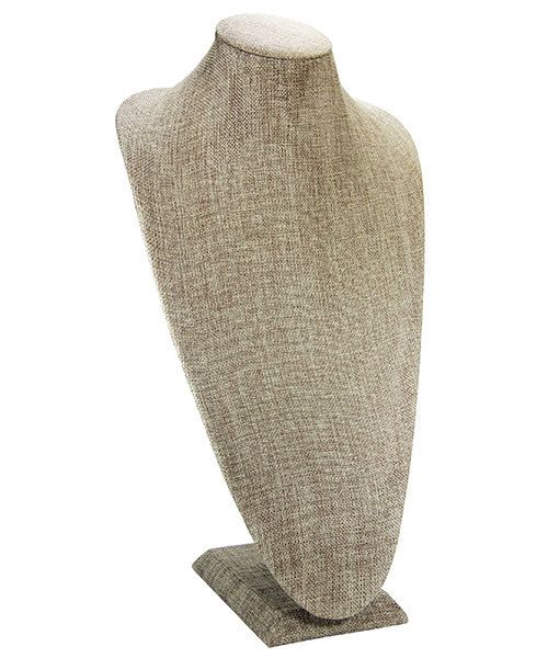 DCH3812 = Burlap Super Tall Necklace Bust 9-1/4'' wide x 17-1/2'' high
