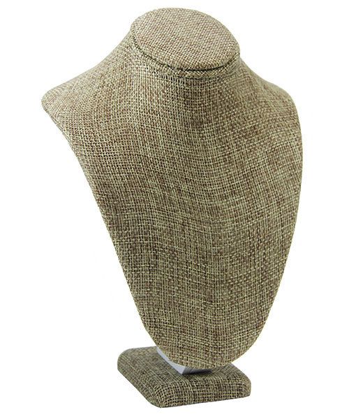 DCH3893 = Burlap Necklace Bust 5-1/4'' wide x 7-1/2'' high