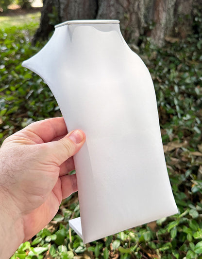 DCH6062 = White Leatherette Modern Neck Form 10-5/8" H