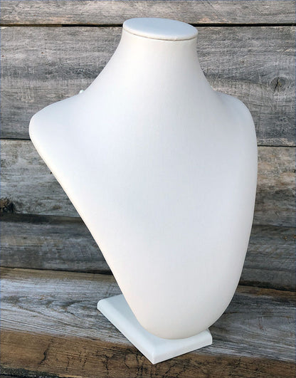DCH6866 = White Leatherette Necklace Display 7-7/8'' x 5'' x 10-3/4'' H