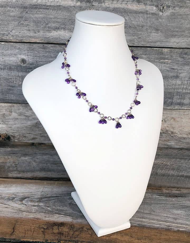 DCH6868 = White Leatherette Necklace Display 14-1/4''H x 9-1/2''W