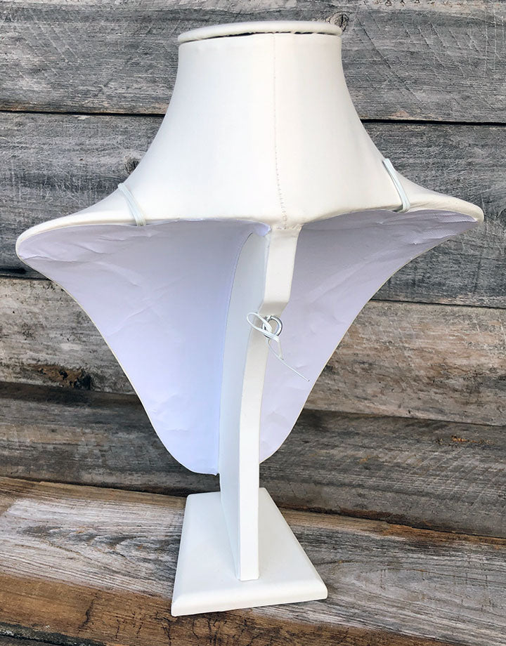 DCH6868 = White Leatherette Necklace Display 14-1/4''H x 9-1/2''W