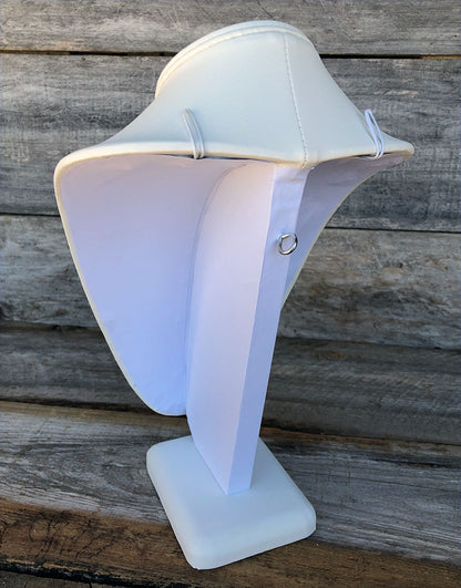 DCH6892 = White Leatherette Necklace Bust 11" high