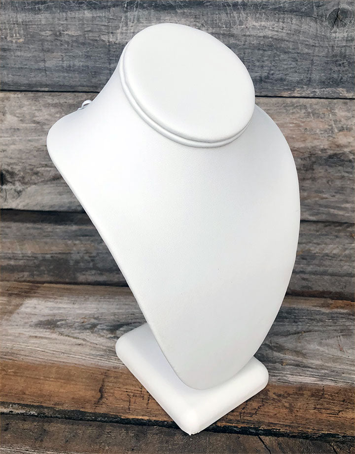 DCH6897 = White Leatherette Necklace Bust 10-1/4'' high