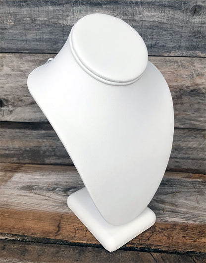 DCH6897 = White Leatherette Necklace Bust 10-1/4'' high