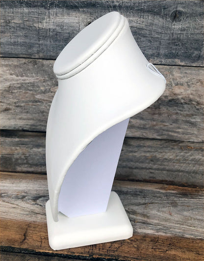 DCH6897 = White Leatherette Necklace Bust 10-1/4'' high