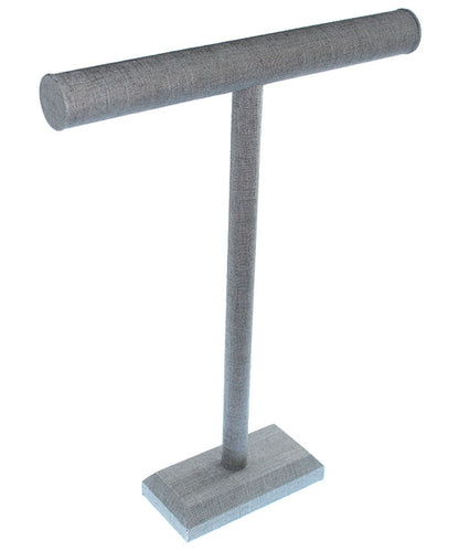 DCH7194 = Grey Linen Necklace Bar 18" H