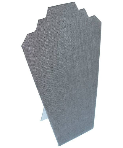 DCH7601 = Grey Linen Necklace Easel 12" H