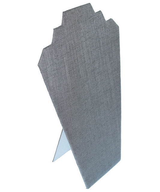 DCH7601 = Grey Linen Necklace Easel 12" H