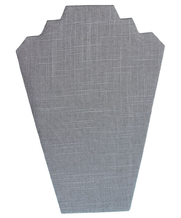 DCH7601 = Grey Linen Necklace Easel 12" H
