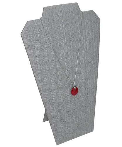 DCH7602 = Grey Linen Necklace Easel 12" H