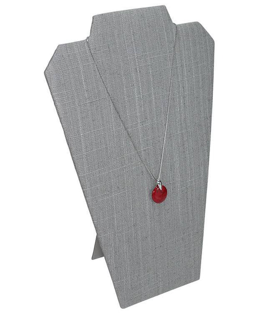 DCH7602 = Grey Linen Necklace Easel 8-1/4''W x 12''H