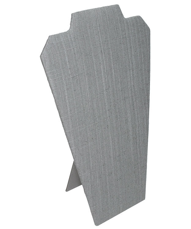 DCH7602 = Grey Linen Necklace Easel 12" H
