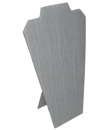 DCH7602 = Grey Linen Necklace Easel 12" H