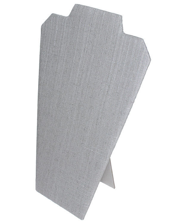 DCH7602 = Grey Linen Necklace Easel 12" H