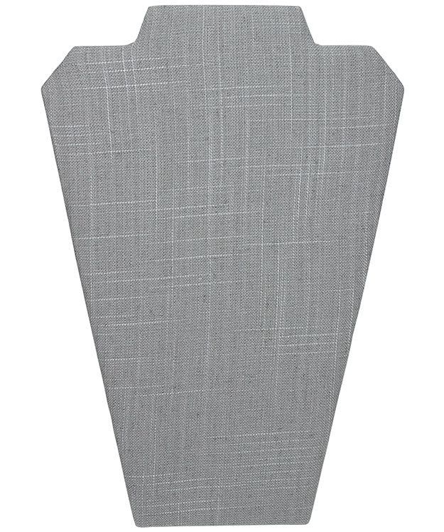 DCH7602 = Grey Linen Necklace Easel 12" H
