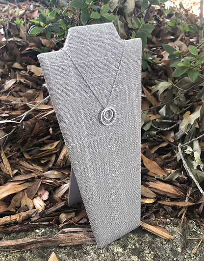 DCH7670 = Grey Linen Necklace Easel 8" H (Pkg of 6)