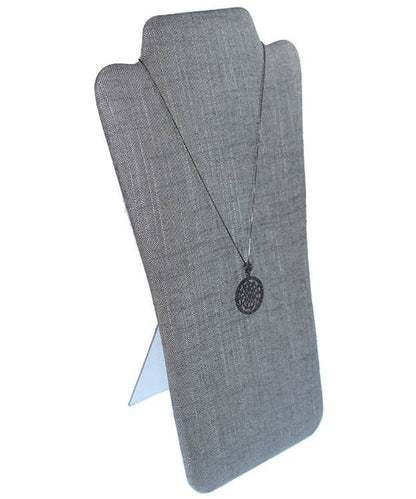 DCH7709 = Grey Linen Flat Bust Display 12-5/8" H