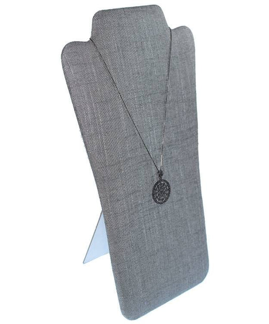 DCH7709 = Grey Linen Flat Bust Display 7-7/8'' x 12-5/8''H
