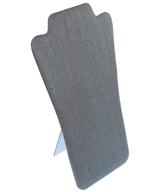 DCH7709 = Grey Linen Flat Bust Display 12-5/8" H