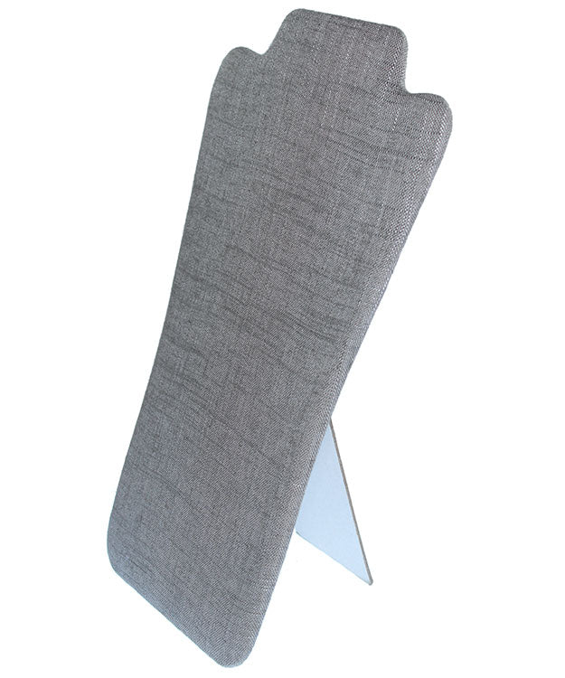 DCH7709 = Grey Linen Flat Bust Display 12-5/8" H