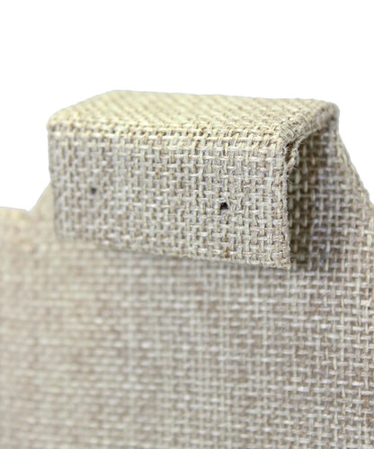 DCO3706 = Burlap Pendant, Ring, Earring Display 9-1/8" H