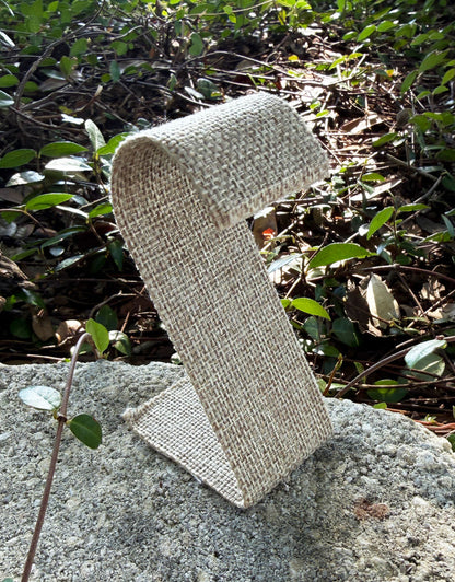 DER3293 = Burlap Double Earring Stand 3-1/4" H (Pkg of 3)